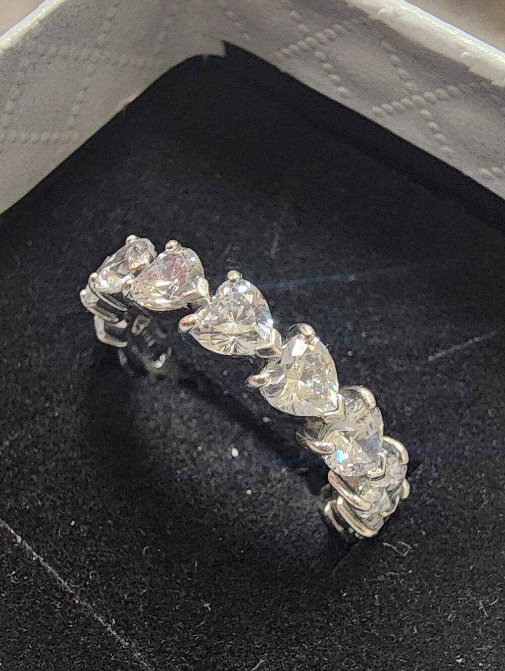 Pandora Band of Clear Hearts Ring